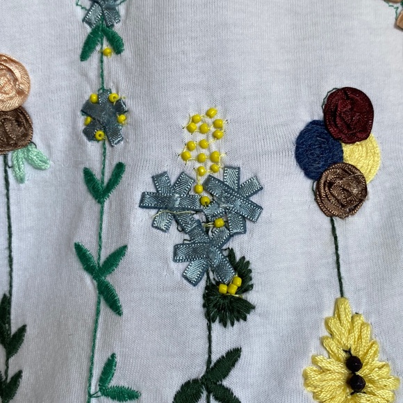 Twin-set embroidery/beads/ribbons white boxy fit T-Shirt - Picture 5 of 17